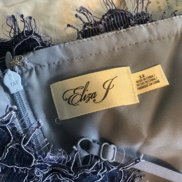 ELIZA J Periwinkle Lace Midi Dress NWT - Picture 4 of 7